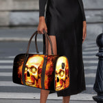 Burning Evil Skull Print Duffle Bag