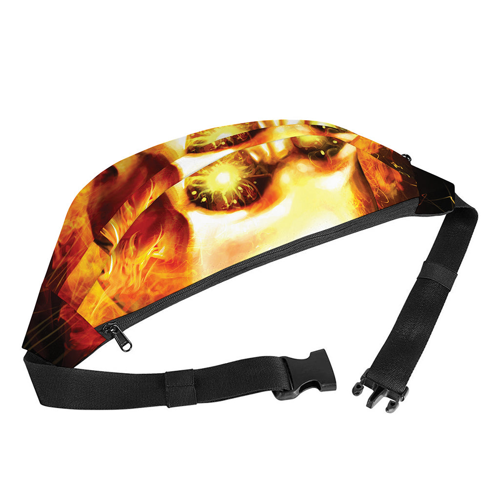 Burning Evil Skull Print Fanny Pack