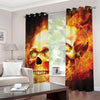 Burning Evil Skull Print Grommet Curtains