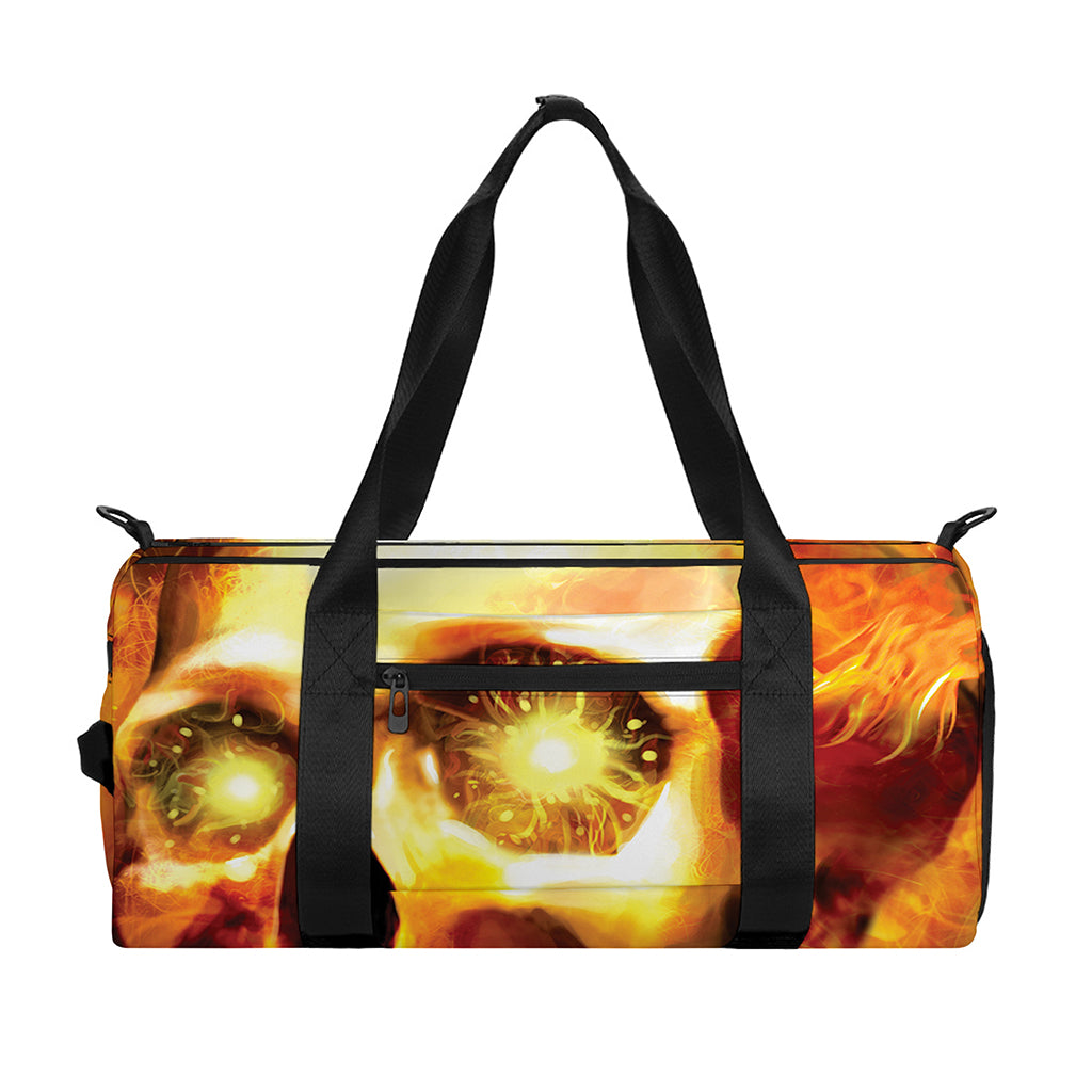 Burning Evil Skull Print Gym Bag