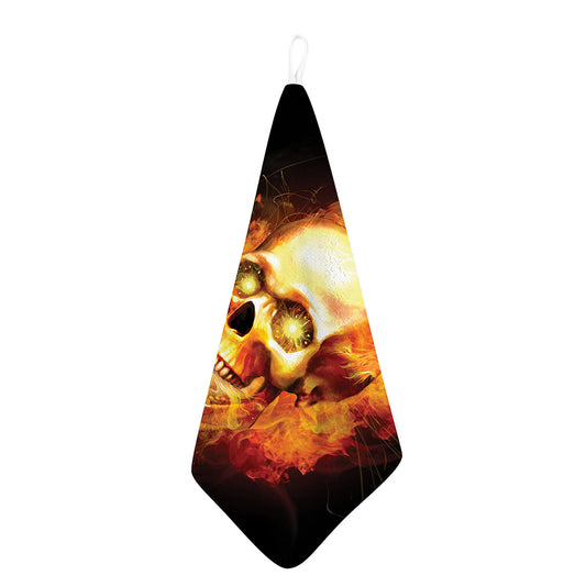 Burning Evil Skull Print Hand Towel