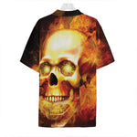 Burning Evil Skull Print Hawaiian Shirt