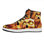 Burning Evil Skull Print High Top Leather Sneakers