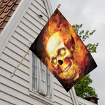 Burning Evil Skull Print House Flag