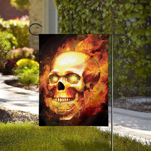 Burning Evil Skull Print House Flag