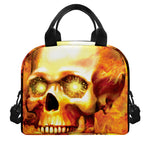 Burning Evil Skull Print Insulated Lunch Bag