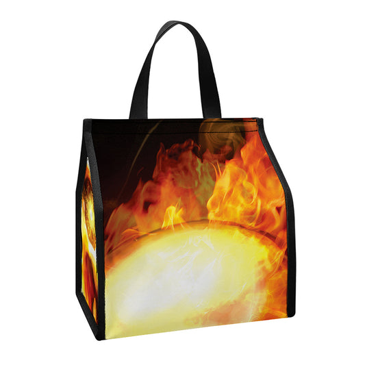 Burning Evil Skull Print Insulated Lunch Tote