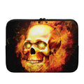 Burning Evil Skull Print Laptop Sleeve
