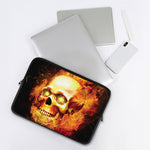 Burning Evil Skull Print Laptop Sleeve