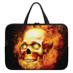 Burning Evil Skull Print Laptop Sleeve With Handle