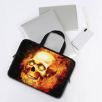 Burning Evil Skull Print Laptop Sleeve With Handle