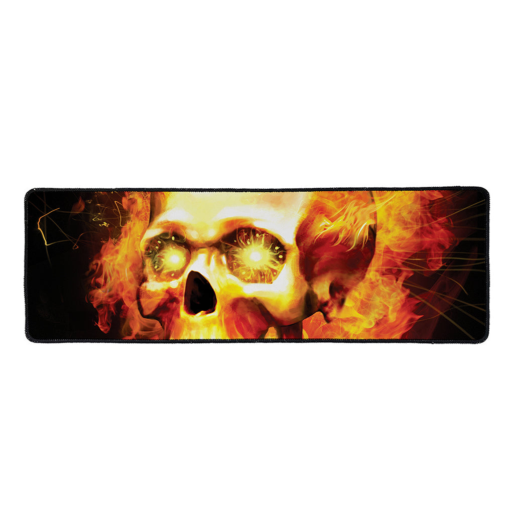 Burning Evil Skull Print Long Kitchen Mat
