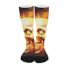 Burning Evil Skull Print Long Socks