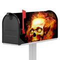 Burning Evil Skull Print Mailbox Cover