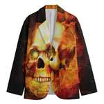 Burning Evil Skull Print Men's Blazer