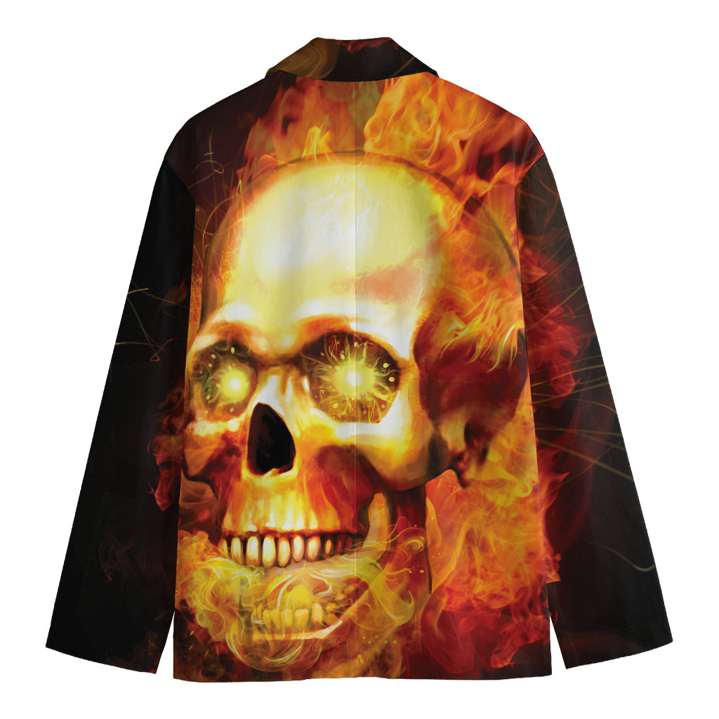 Burning Evil Skull Print Men's Blazer