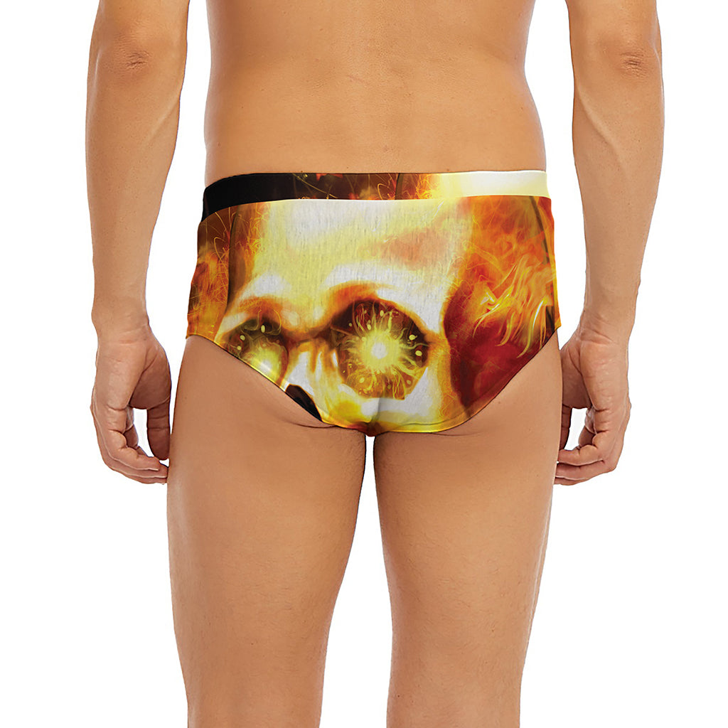 Burning Evil Skull Print Men's Briefs
