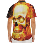 Burning Evil Skull Print Men's Deep V-Neck Shirt