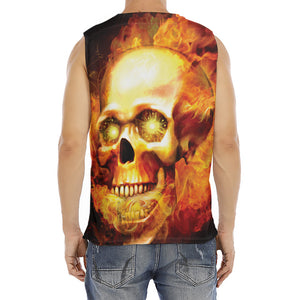 Burning Evil Skull Print Men's Fitness Tank Top