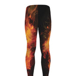 Burning Evil Skull Print Men's leggings