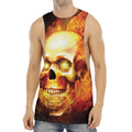 Burning Evil Skull Print Men's Muscle Tank Top