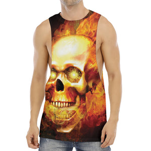 Burning Evil Skull Print Men's Muscle Tank Top