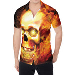 Burning Evil Skull Print Men's Shirt