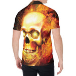 Burning Evil Skull Print Men's Shirt