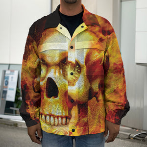 Burning Evil Skull Print Men's Shirt Jacket