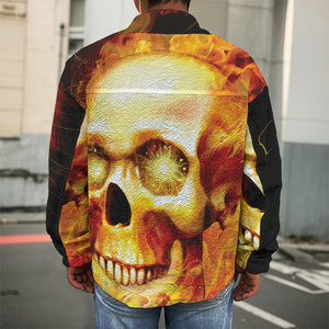 Burning Evil Skull Print Men's Shirt Jacket