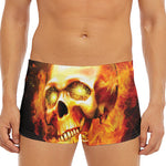 Burning Evil Skull Print Men's Short Boxer Briefs