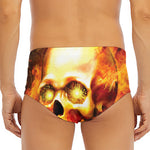 Burning Evil Skull Print Men's Triangle Swim Briefs