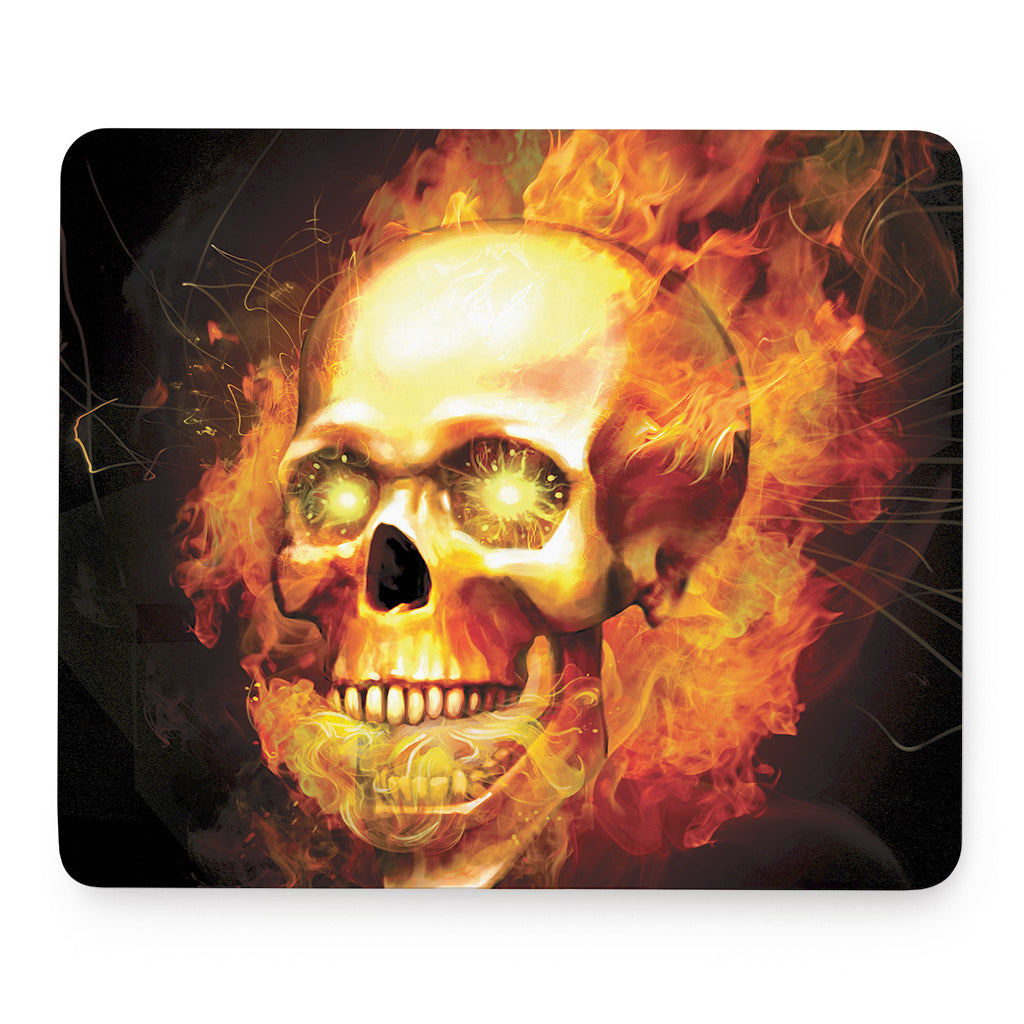 Burning Evil Skull Print Mouse Pad