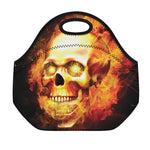 Burning Evil Skull Print Neoprene Lunch Bag