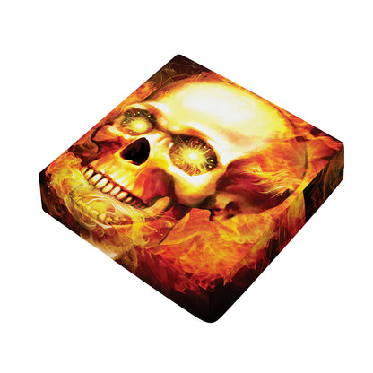 Burning Evil Skull Print Outdoor Seat Cushion Cover