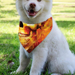 Burning Evil Skull Print Over The Collar Dog Bandana