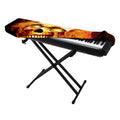 Burning Evil Skull Print Piano Keyboard Cover