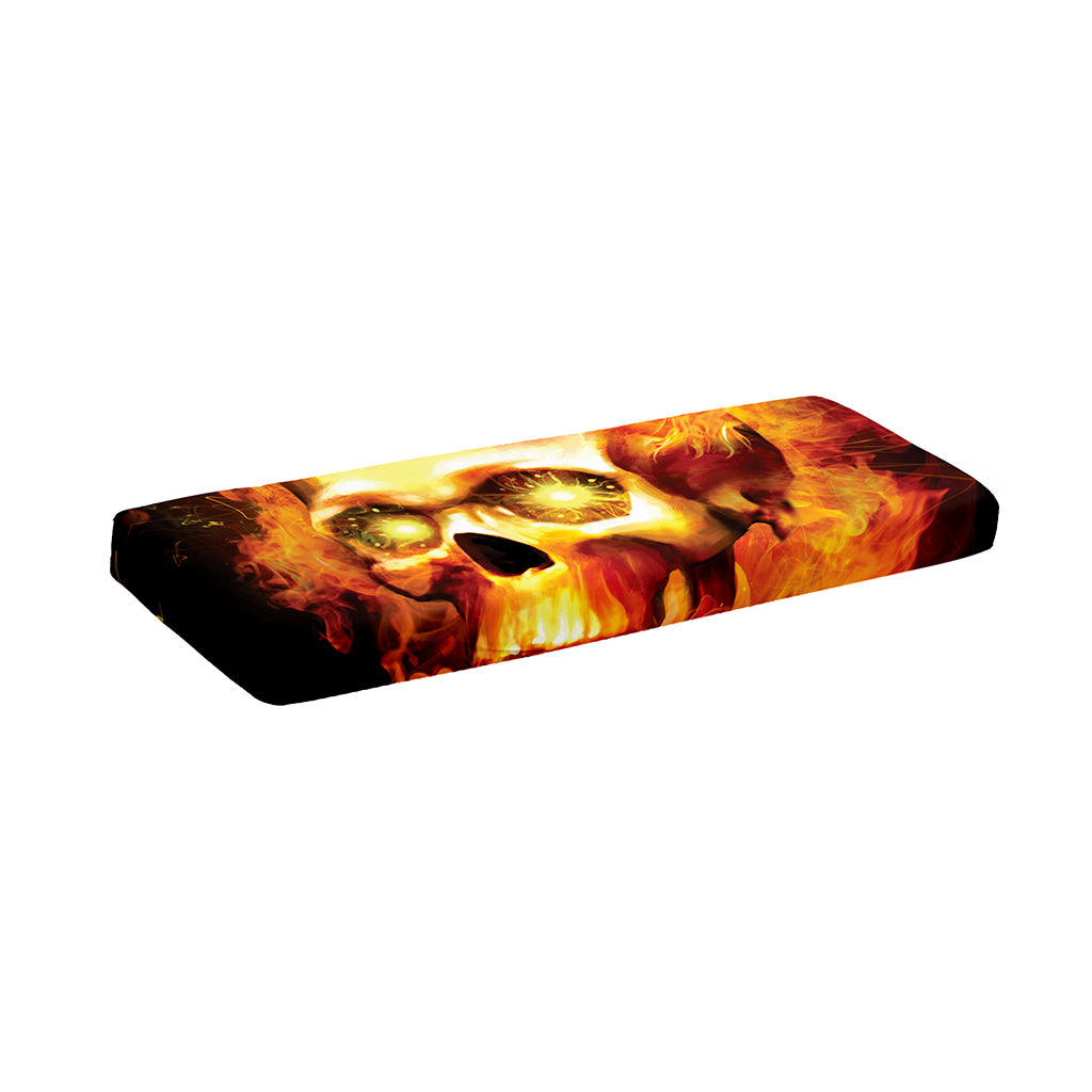 Burning Evil Skull Print Piano Keyboard Cover