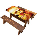 Burning Evil Skull Print Picnic Table Cover