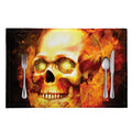 Burning Evil Skull Print Placemat