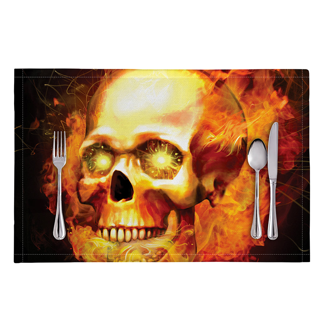 Burning Evil Skull Print Placemat