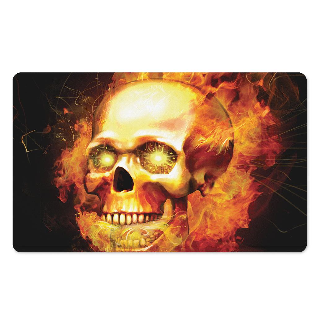 Burning Evil Skull Print Polyester Doormat