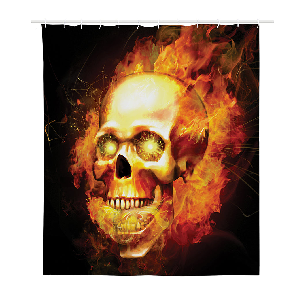 Burning Evil Skull Print Polyester Shower Curtain