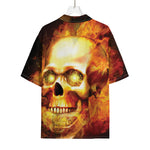 Burning Evil Skull Print Rayon Hawaiian Shirt