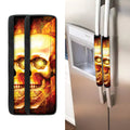 Burning Evil Skull Print Refrigerator Handle Covers