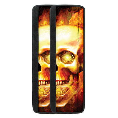 Burning Evil Skull Print Refrigerator Handle Covers
