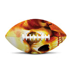 Burning Evil Skull Print Rugby Ball