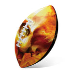 Burning Evil Skull Print Rugby Ball