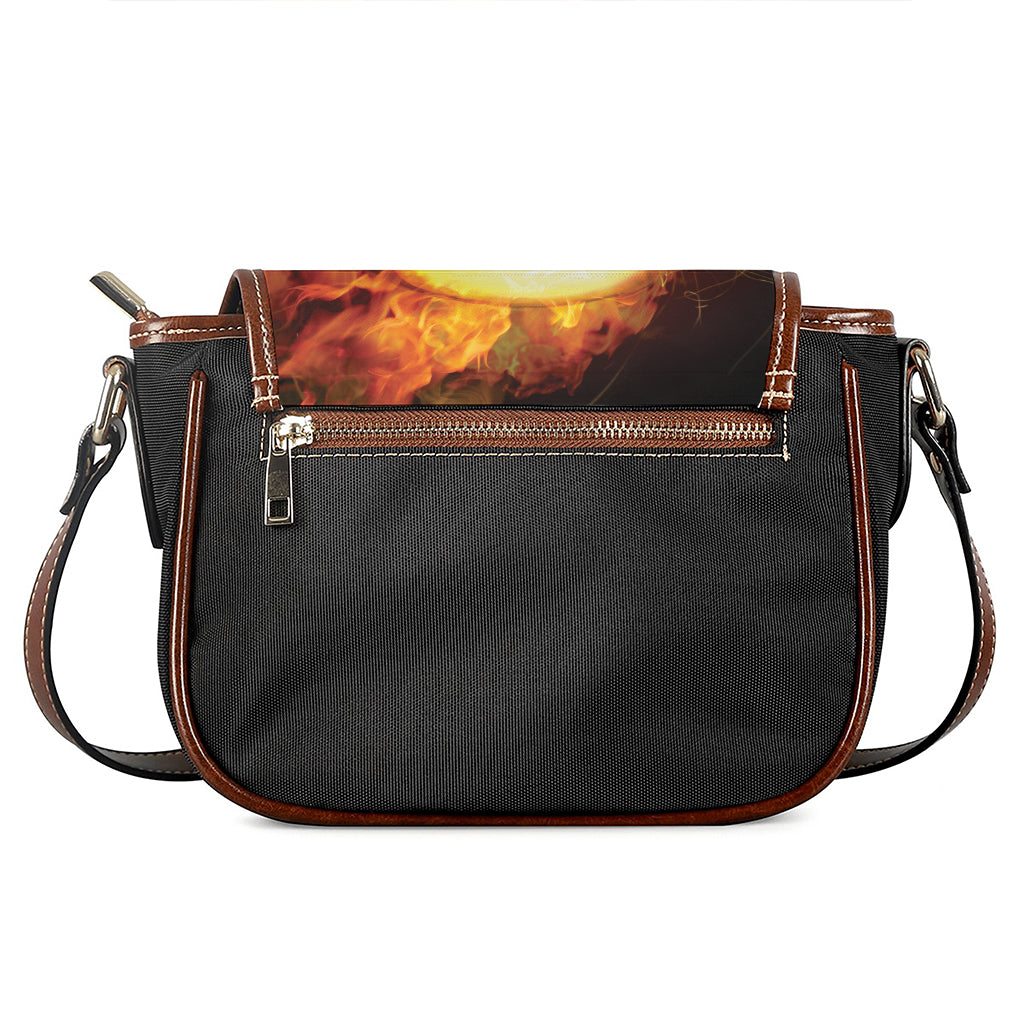 Burning Evil Skull Print Saddle Bag