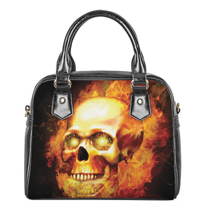 Burning Evil Skull Print Shoulder Handbag